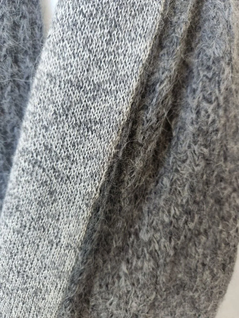 Terrain Alpaca Double-Sided Infinity Scarf Gray Soft Cozy Winter Fall Luxury